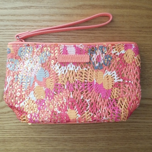 Vera Bradley Handbags - NWOT Vera Bradley Mesh Sequin Wristlet in Pink